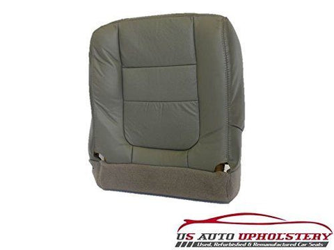 2001 Ford F350 F250 Lariat PERFORATED Driver Bottom LEATHER Seat Cover GRAY - usautoupholstery