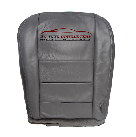 2002-2007 F250 F250 Lariat -Driver Bottom Replacement Leather Seat Cover GRAY - usautoupholstery