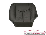 03 04 Chevy Silverado 3500 LT-DRIVER Side Bottom LEATHER Seat Cover Dark Gray - usautoupholstery