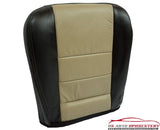 2008 Ford Excursion EDDIE BAUER Leather Driver Bottom Seat Cover - Black & Tan - usautoupholstery