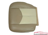 03-06 GMC Sierra Denali Quadrasteer Driver Bottom 2-TONE LEATHER Seat Cover TAN- - usautoupholstery