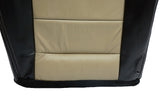 2008 Ford Excursion EDDIE BAUER Leather Driver Bottom Seat Cover - Black & Tan - usautoupholstery