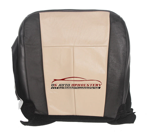 2007 2008 Ford Expedition Driver Bottom Leather Seat Cover 2 Tone Tan/Black - usautoupholstery