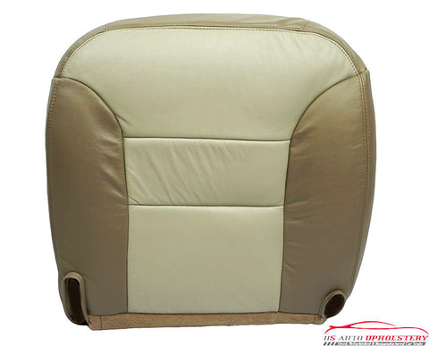 2000 Chevy Tahoe Z71 4x4 Driver Side Bottom Leather Seat Cover 2 Tone Tan - usautoupholstery
