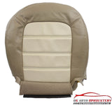 02-05 Ford Explorer PERFORATED Driver Bottom Leather Seat Cover - 2 tone tan - usautoupholstery
