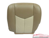 03-06 GMC Sierra Denali Quadrasteer Driver Bottom 2-TONE LEATHER Seat Cover TAN- - usautoupholstery