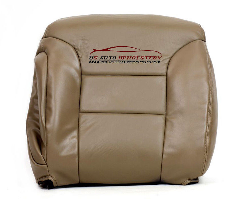 OEM Style Leather Seat Cover For 1995-1999 Chevy Silverado, Tahoe, Suburban, GMC Sierra, Yukon – Front Bottom & Top, Both Sides, 4 Pieces, Med Neutral Tan (Color Code 522)