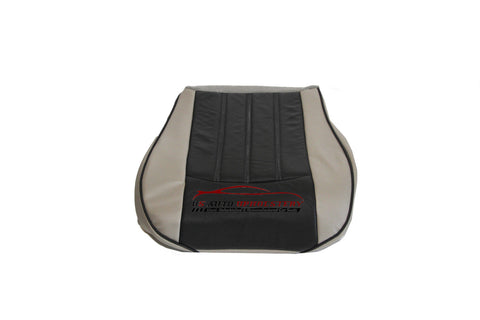 2007 Chrysler 200 300 Driver Side Bottom Leather Seat Cover 2 Tone Gray / Black - usautoupholstery