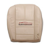 2008-2009 Ford F350 Lariat 4X4 Quad Driver Bottom LEATHER Seat Cover Camel Tan - usautoupholstery