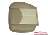 2003, 04, 05, 2006 GMC Sierra Denali Driver Bottom Leather Seat Cover 2-TONE TAN - usautoupholstery