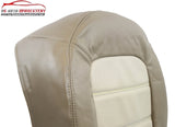 02-05 Ford Explorer PERFORATED Driver Bottom Leather Seat Cover - 2 tone tan - usautoupholstery