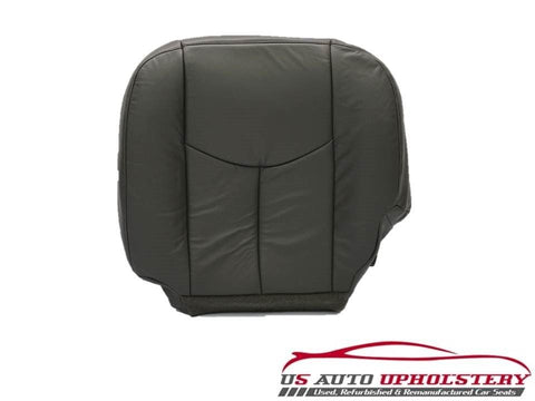 03 04 Chevy Silverado 3500 LT-DRIVER Side Bottom LEATHER Seat Cover Dark Gray - usautoupholstery