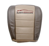 03-04 Ford Excursion EDDIE BAUER *Driver Bottom Leather Seat Cover 2-TONE TAN* - usautoupholstery