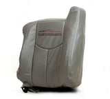 2003 Chevy Silverado 3500 Dually Diesel Driver Lean Back LEATHER Seat Cover Gray - usautoupholstery