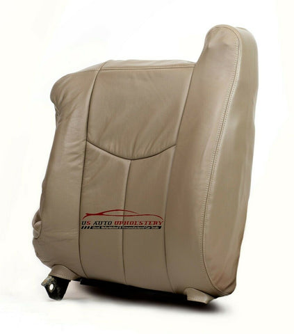 03-06 Chevy Tahoe Heated Power Leather Driver Lean Back Seat Cover Neutral tan - usautoupholstery
