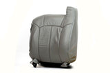 99-02 Chevy 1500HD 2500HD 3500 LT -Driver Side LEAN BACK Leather Seat Cover Gray - usautoupholstery