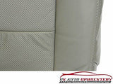 2001 Ford F350 Lariat PERFORATED Leather Driver Side Bottom Seat Cover - Gray - usautoupholstery