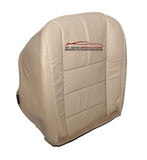 09 08 Ford F250 Lariat Passenger Bottom Synthetic Leather Seat Cover Camel Tan - usautoupholstery