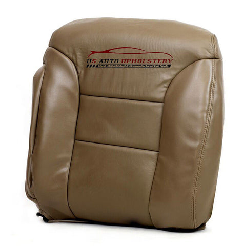 1995-1999 Chevy Silverado Driver Lean Back Leather Seat Cover Med Neutral Tan - usautoupholstery