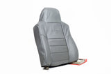 02-03 Ford F250 Lariat Driver Side LEAN BACK PERFORATED Leather Seat Cover GRAY - usautoupholstery