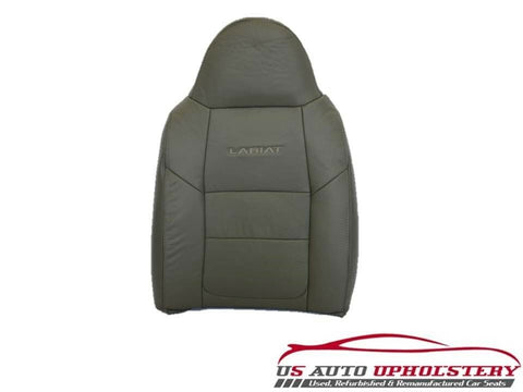 2001 Ford F350 Lariat DRIVER Side LEAN BACK Perforated Leather Seat Cover GRAY - usautoupholstery