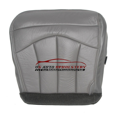 02 - Ford F-150 Lariat Super-Cab F150 Driver Bottom Leather Seat Cover GRAY - usautoupholstery