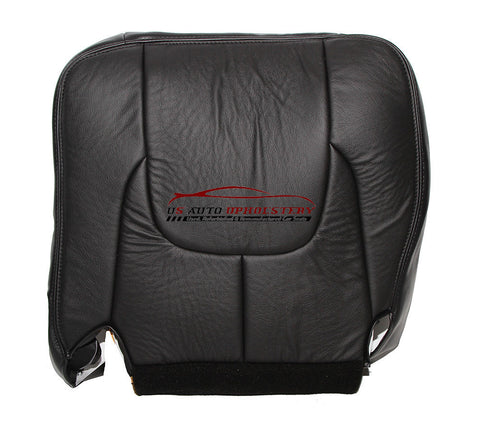 2003 Dodge 3500 Laramie Passenger Side Bottom Leather Seat Cover Dark Gray - usautoupholstery