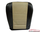 2008 Ford Excursion EDDIE BAUER Leather Driver Bottom Seat Cover - Black & Tan - usautoupholstery