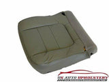 01 Ford F250 4X4 Lariat PERFORATED Driver Side Bottom LEATHER Seat Cover - GRAY - usautoupholstery
