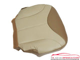 2002 GMC Sierra Denali Quad Super Cab Driver Bottom Leather Seat Cover 2Tone Tan - usautoupholstery