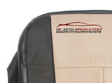 2007-2012 Ford Expedition Driver Bottom Leather Seat Cover 2 Tone Tan / Black - usautoupholstery
