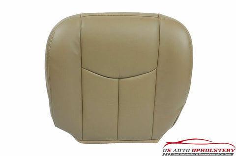 2004 & 2005 GMC Sierra 1500-2500HD Leather Driver Side Bottom Seat Cover In Tan - usautoupholstery