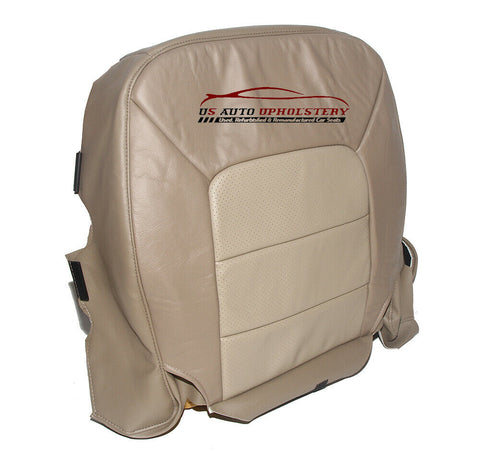 2003 2004 Ford Expedition Driver Bottom Perforated Leather Seat Cover 2Tone Tan - usautoupholstery
