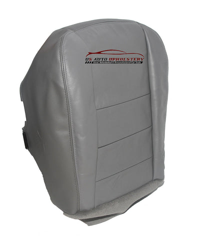2003-2007 Ford F250 F350 Lariat Passenger Side Bottom Leather Seat Cover Grey - usautoupholstery