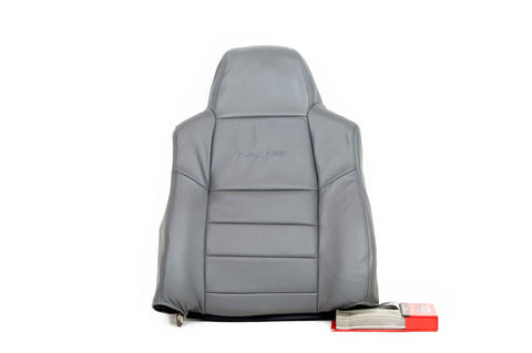 02-03 Ford F250 Lariat Driver Side LEAN BACK PERFORATED Leather Seat Cover GRAY - usautoupholstery