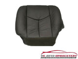 2003 2004 GMC Sierra 2500HD SLT -Driver Side Bottom LEATHER Seat Cover DARK GRAY - usautoupholstery