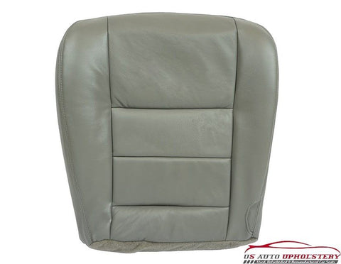 2004 2005 Ford F250 F350 Lariat 4X4 Driver Bottom Leather Seat Cover In GRAY - usautoupholstery
