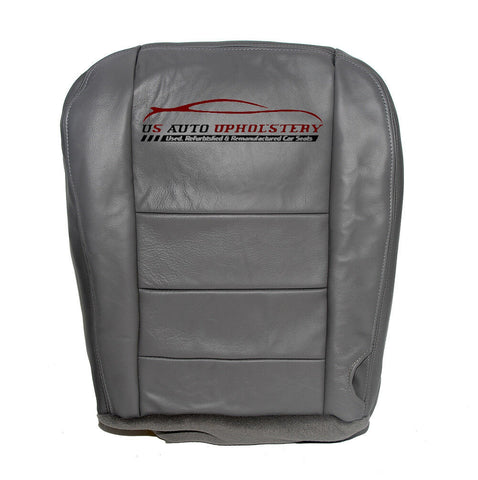 2001 Ford F350 Lariat Dually PERFORATED Leather Driver Bottom Seat Cover Gray - usautoupholstery