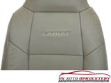 2001 F250 Lariat Crew -Driver Side Lean Back Perforated Leather Seat Cover GRAY- - usautoupholstery