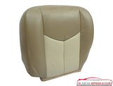 03-06 GMC Sierra Denali Quadrasteer Driver Bottom 2-TONE LEATHER Seat Cover TAN - usautoupholstery