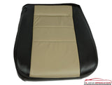 2008 Ford Excursion EDDIE BAUER Leather Driver Bottom Seat Cover - Black & Tan - usautoupholstery