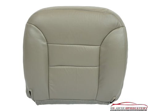 95-99 GMC Sierra 1500 2500 3500 Z71 SLT Driver Bottom Leather Seat Cover Gray - usautoupholstery