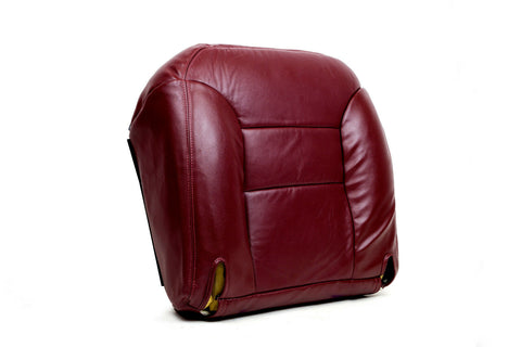 95-99 Chevy Suburban Tahoe 2500 LT LS Leather Driver Side Bottom Seat Cover Red - usautoupholstery