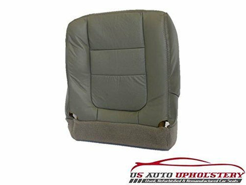 00 01 Ford F250 Diesel Lariat PERFORATED Driver Bottom - LEATHER Seat Cover GRAY - usautoupholstery