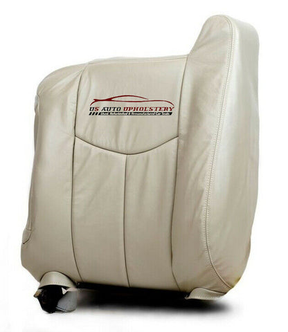 2005 Chevy Tahoe LT LS Z71 Driver LEAN BACK Leather Replacement Seat Cover Shale - usautoupholstery