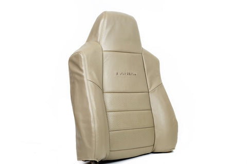 02-03 Ford F250 Lariat -Driver Side LEAN BACK PERFORATED Leather Seat Cover -TAN - usautoupholstery