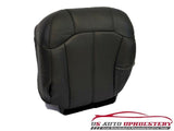 99-02 Chevy 1500 HD 2500 HD 3500 LT Driver Bottom Leather Seat Cover Dark Gray - usautoupholstery