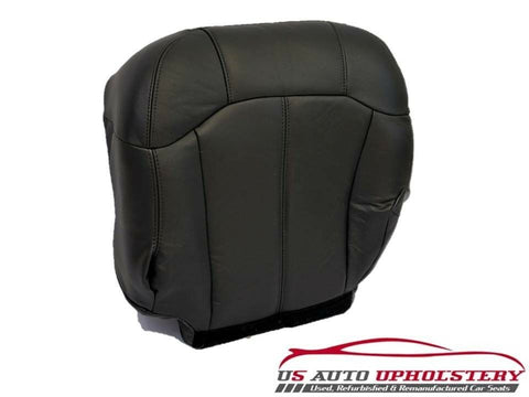 99-02 Chevy 1500 HD 2500 HD 3500 LT Driver Bottom Leather Seat Cover Dark Gray - usautoupholstery