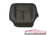 03 To 04 Chevy Silverado 1500 LT Passenger Bottom Leather Seat Cover Dark Gray - usautoupholstery