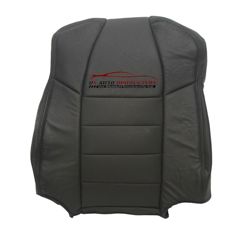 03 Ford F350 Lariat Driver perforated LEAN BACK Leather Seat Cover Black - usautoupholstery